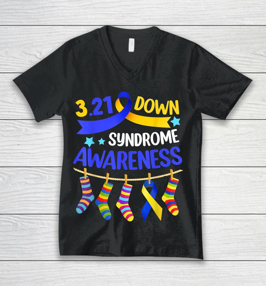 World Down Syndrome Day Awareness Socks 21 March Unisex V-Neck T-Shirt