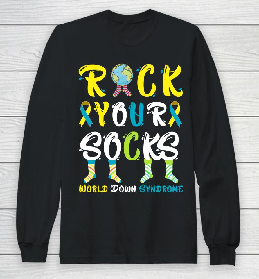 World Down Syndrome Day Rock Your Socks Awareness Long Sleeve T-Shirt