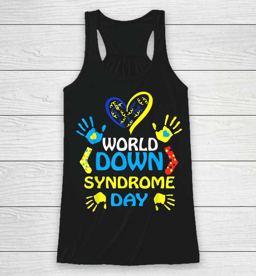 World Down Syndrome Day Support And Awareness 3-21 Racerback Tank