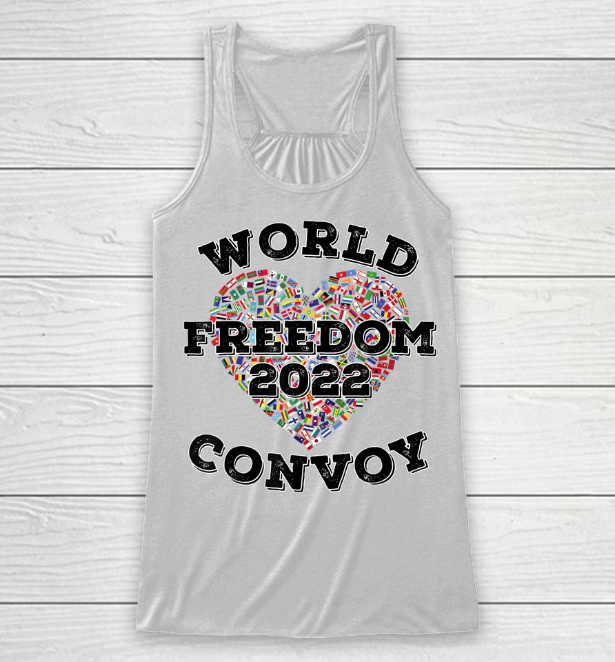 World Freedom 2022 Convoy Classic Canadian Truckers Support Racerback Tank