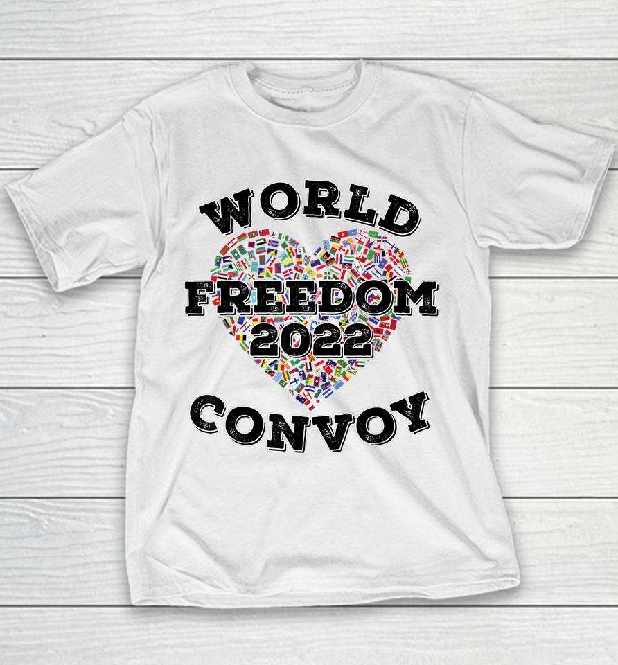 World Freedom 2022 Convoy Classic Canadian Truckers Support Youth T-Shirt