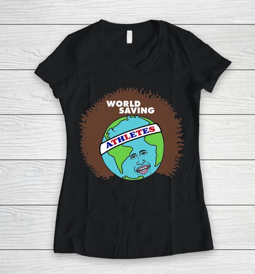 World Saving Athletics Women V-Neck T-Shirt