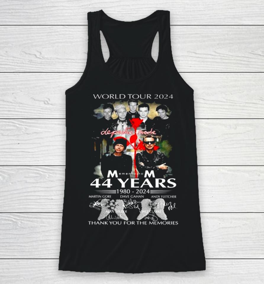 World Tour 2024 Depeche Mode Memento Mori 44 Years 1980 – 2024 Thank You For The Memories Signatures Racerback Tank