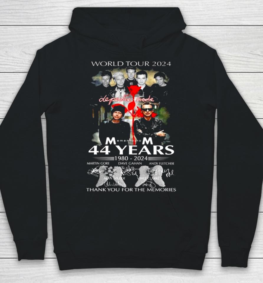 World Tour 2024 Depeche Mode Memento Mori 44 Years 1980 – 2024 Thank You For The Memories Signatures Hoodie
