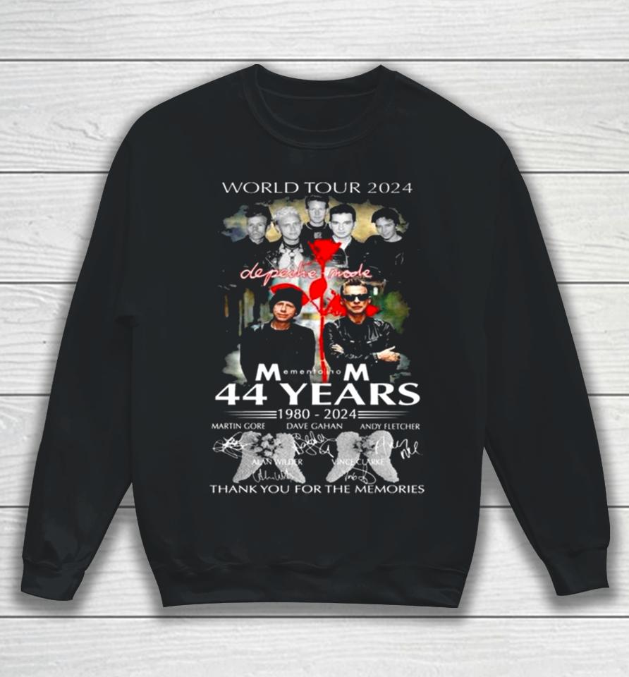 World Tour 2024 Depeche Mode Memento Mori 44 Years 1980 – 2024 Thank You For The Memories Signatures Sweatshirt