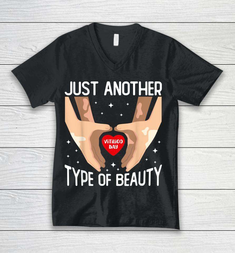 World Vitiligo Day Just Another Type Of Beauty Awareness Unisex V-Neck T-Shirt
