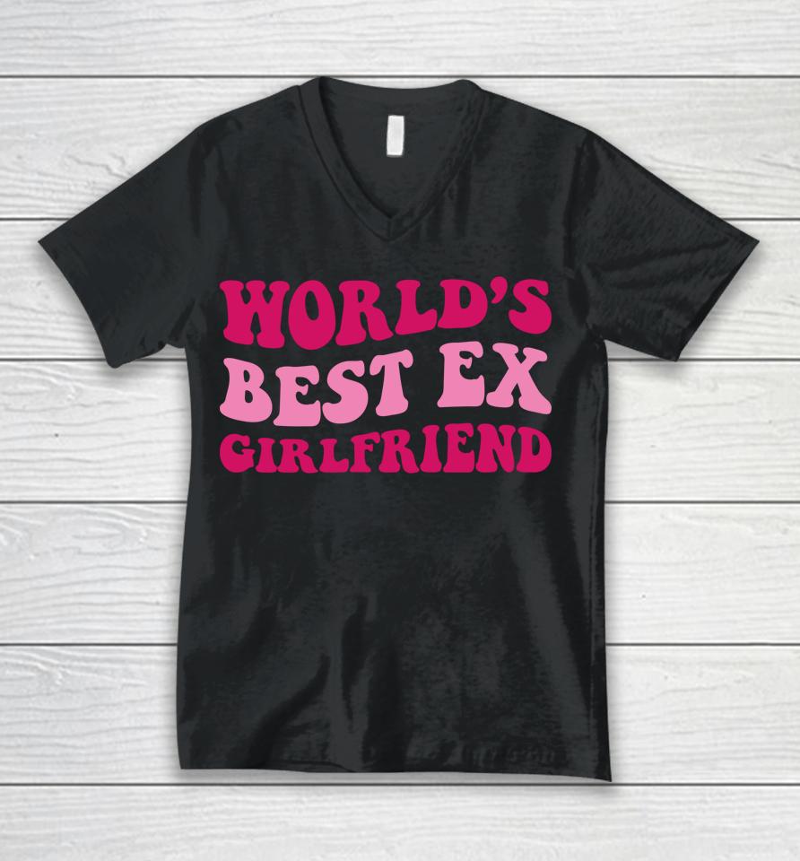 World's Best Ex Girlfriend Groovy Unisex V-Neck T-Shirt