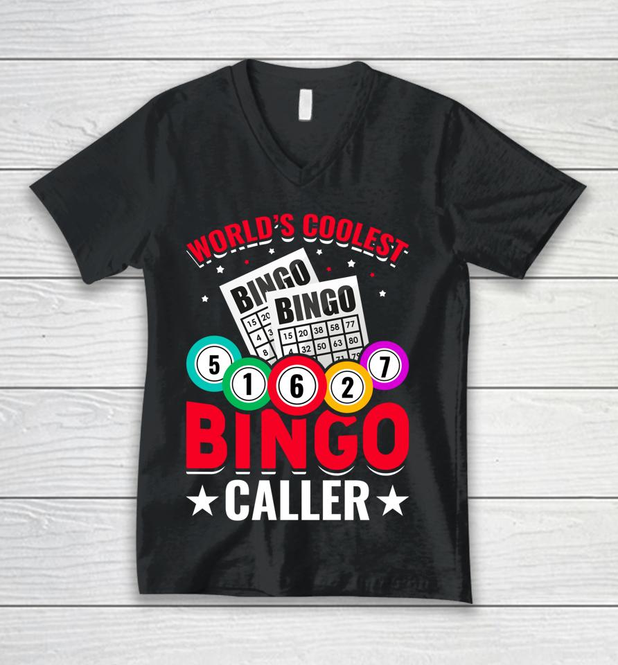 World's Coolest Bingo Caller Unisex V-Neck T-Shirt