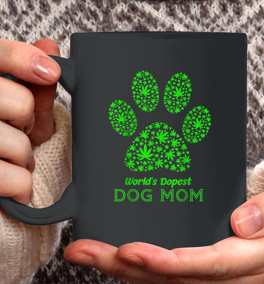 World's Dopest Dog Mom Cannabis Leaf Marijuana Weed Coffee Mug