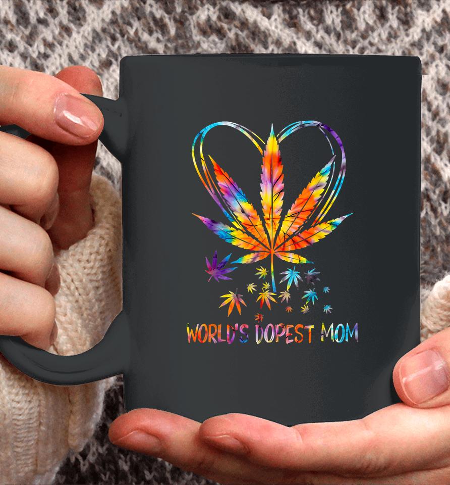 World's Dopest Mom Fun Weed Leaf 420 Sunflower Cool Cannabis Coffee Mug