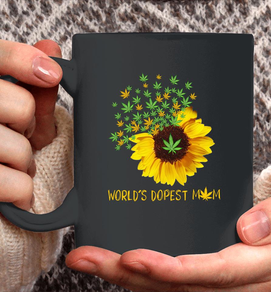 World's Dopest Mom Sunflower Weed Cannabis Funny Coffee Mug