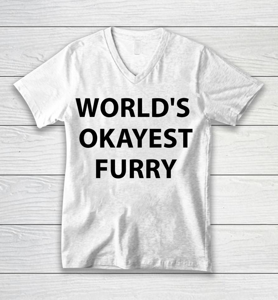 World's Okayest Furry Unisex V-Neck T-Shirt