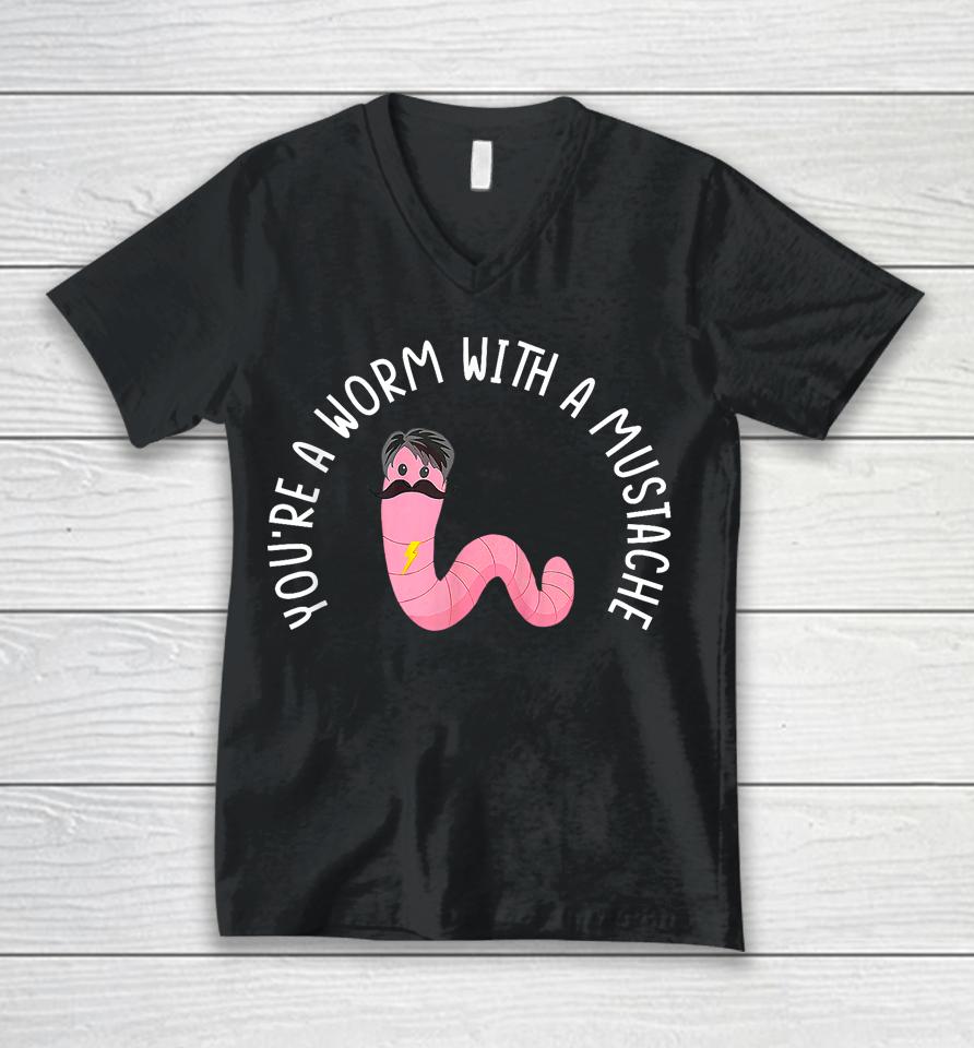 Worm With A Mustache James Tom Ariana Reality Unisex V-Neck T-Shirt