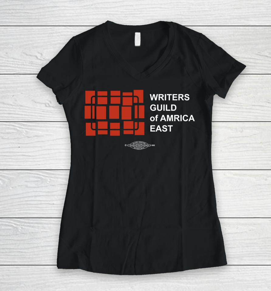 Writers Guild Of America East Women V-Neck T-Shirt