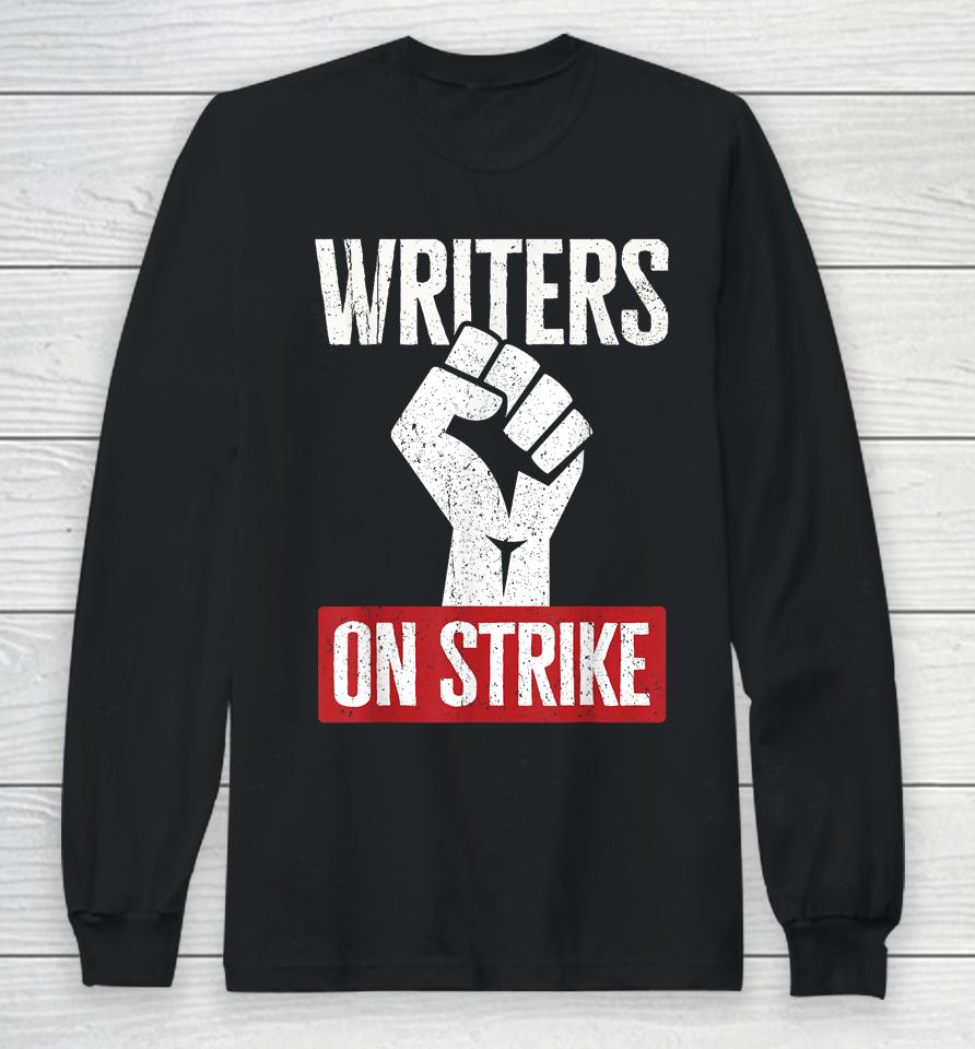 Writers Guild Of America On Strike Anti Ai Chatbots Wga Long Sleeve T-Shirt