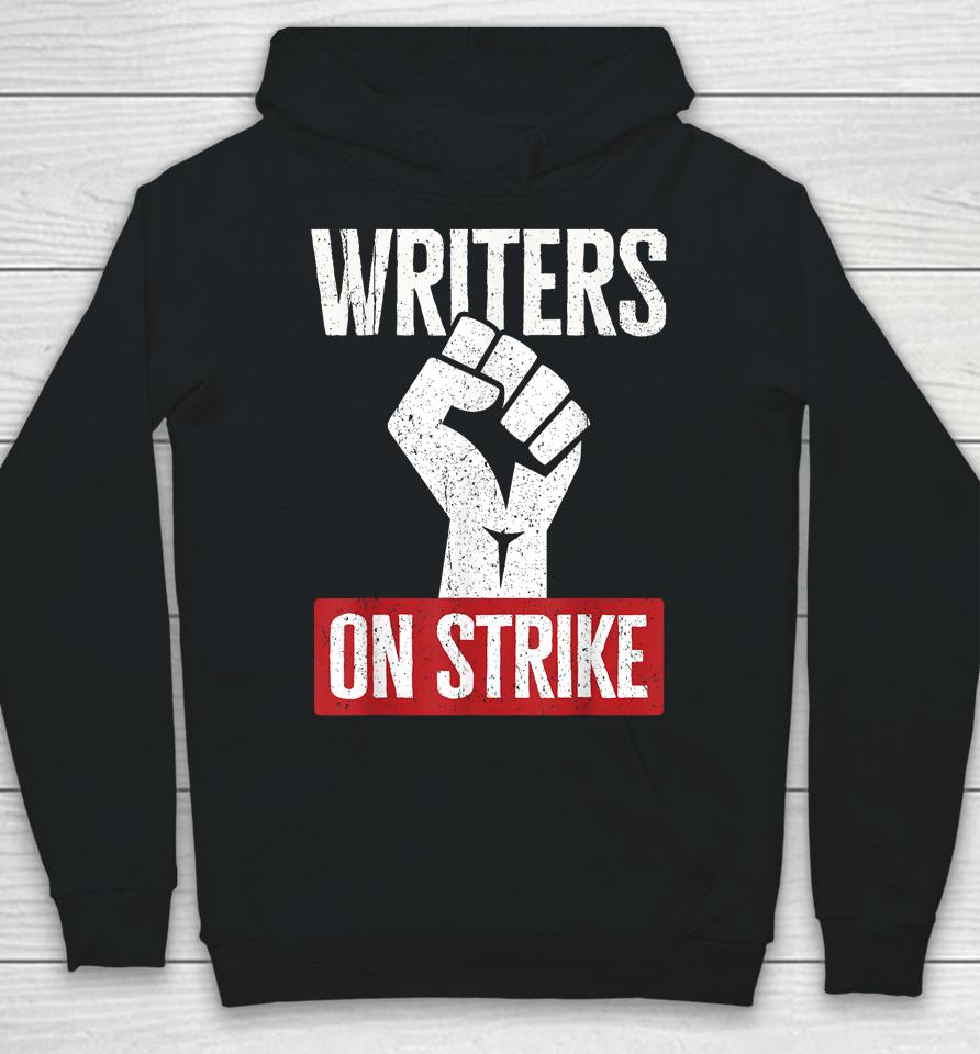 Writers Guild Of America On Strike Anti Ai Chatbots Wga Hoodie