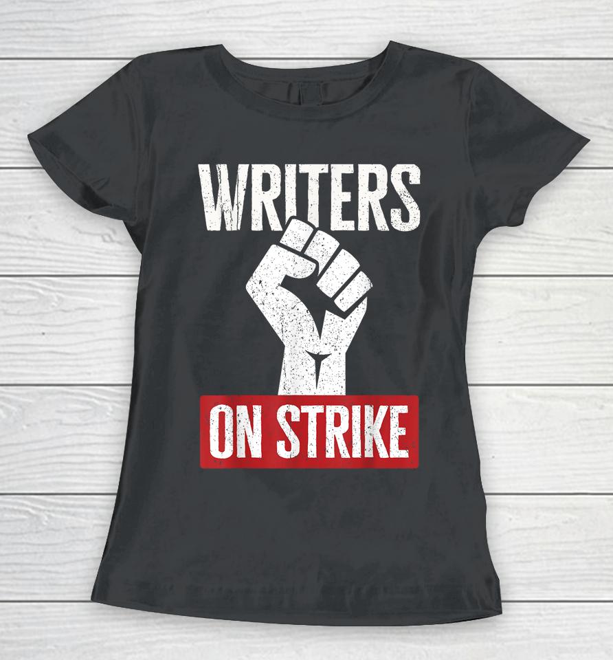 Writers Guild Of America On Strike Anti Ai Chatbots Wga Women T-Shirt