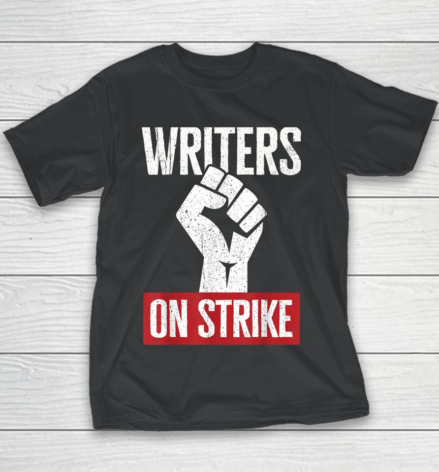 Writers Guild Of America On Strike Anti Ai Chatbots Wga Youth T-Shirt