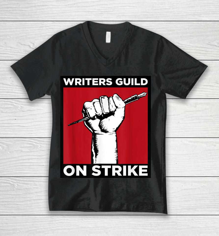 Writers Guild Of America On Strike Unisex V-Neck T-Shirt