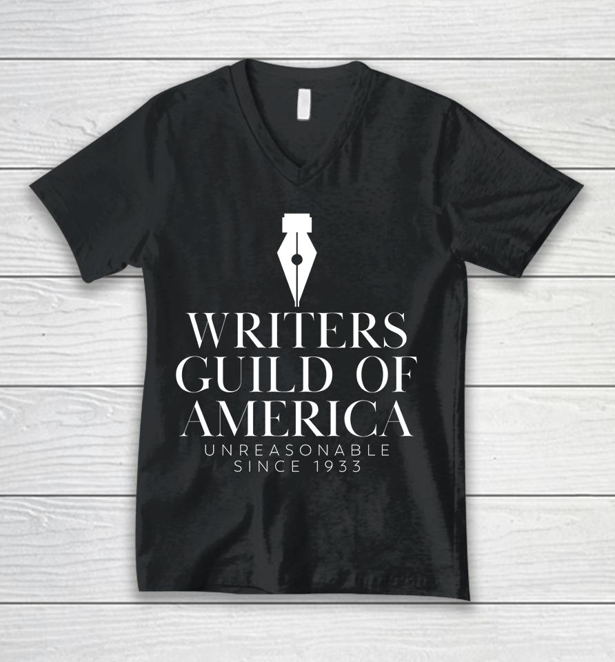 Writers Guild Of America Unreasonable Since 1933 Unisex V-Neck T-Shirt
