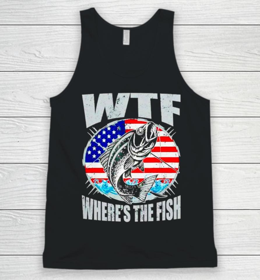 Wtf Where’s The Fish Usa Flag Unisex Tank Top