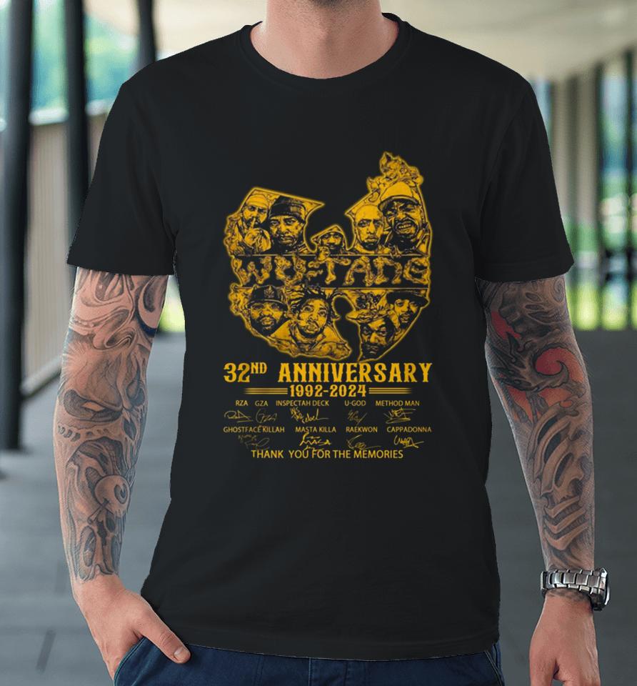 Wu Tang Clan 32Nd Anniversary 1992 – 2024 Thank You For The Memories Signatures Premium T-Shirt