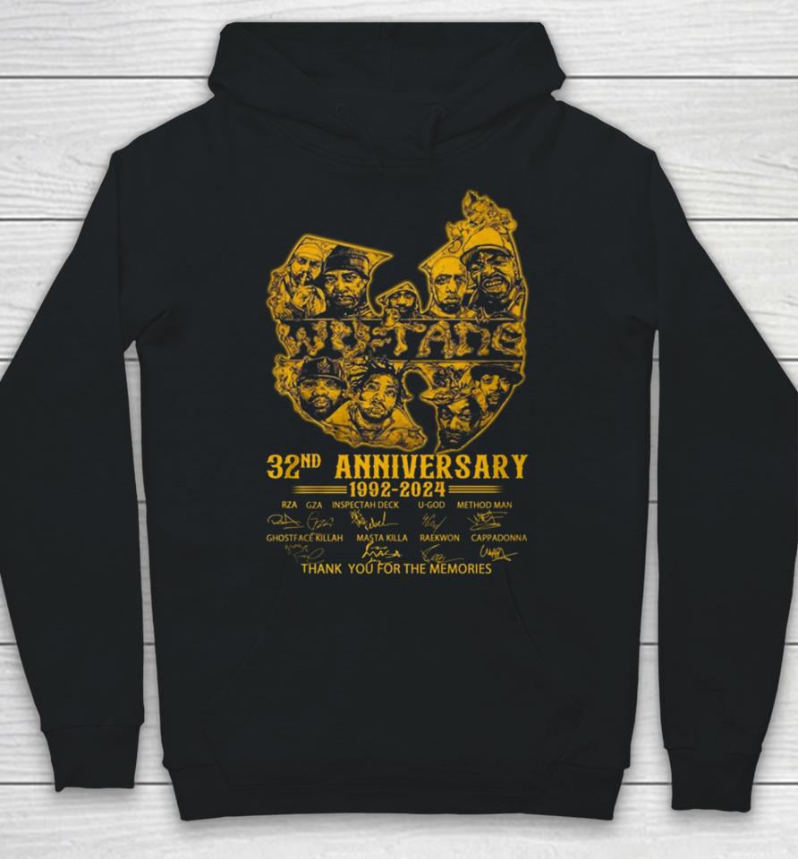 Wu Tang Clan 32Nd Anniversary 1992 – 2024 Thank You For The Memories Signatures Hoodie