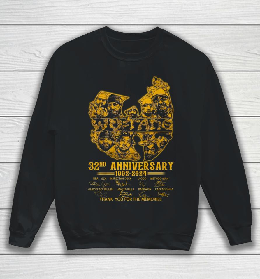 Wu Tang Clan 32Nd Anniversary 1992 – 2024 Thank You For The Memories Signatures Sweatshirt