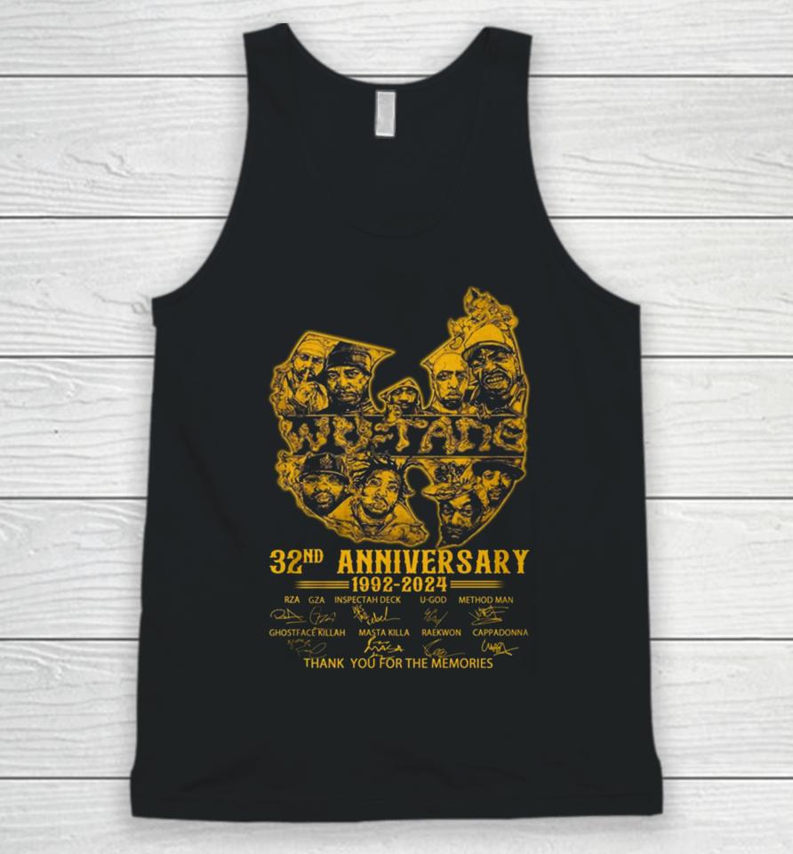 Wu Tang Clan 32Nd Anniversary 1992 – 2024 Thank You For The Memories Signatures Unisex Tank Top