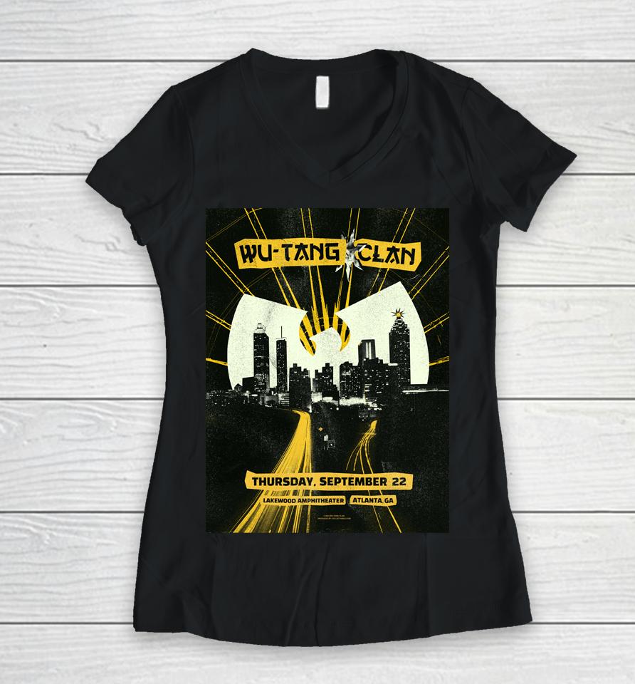 Wu Tang Clan Atlanta September 22, 2022 Women V-Neck T-Shirt
