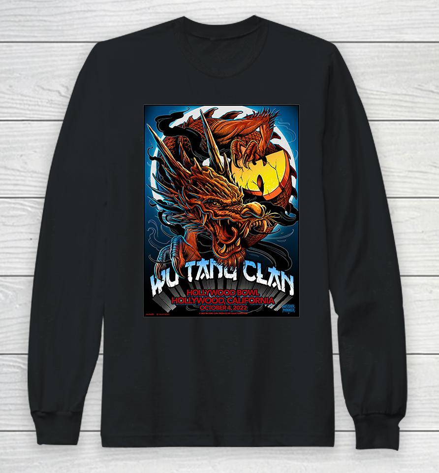 Wu Tang Clan Hollywood October 4 2022 Hollywood Bowl California Long Sleeve T-Shirt
