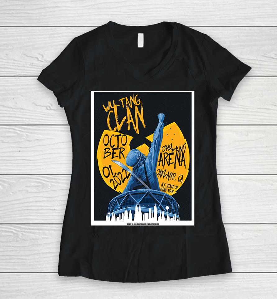 Wu Tang Clan Tour Oakland Ca Oct 1 22 Women V-Neck T-Shirt