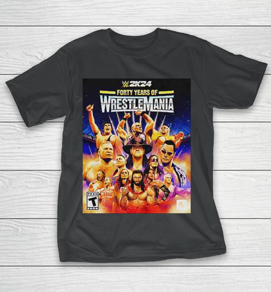 Wwe 2K24 Forty Years Of Wrestle Mania T-Shirt