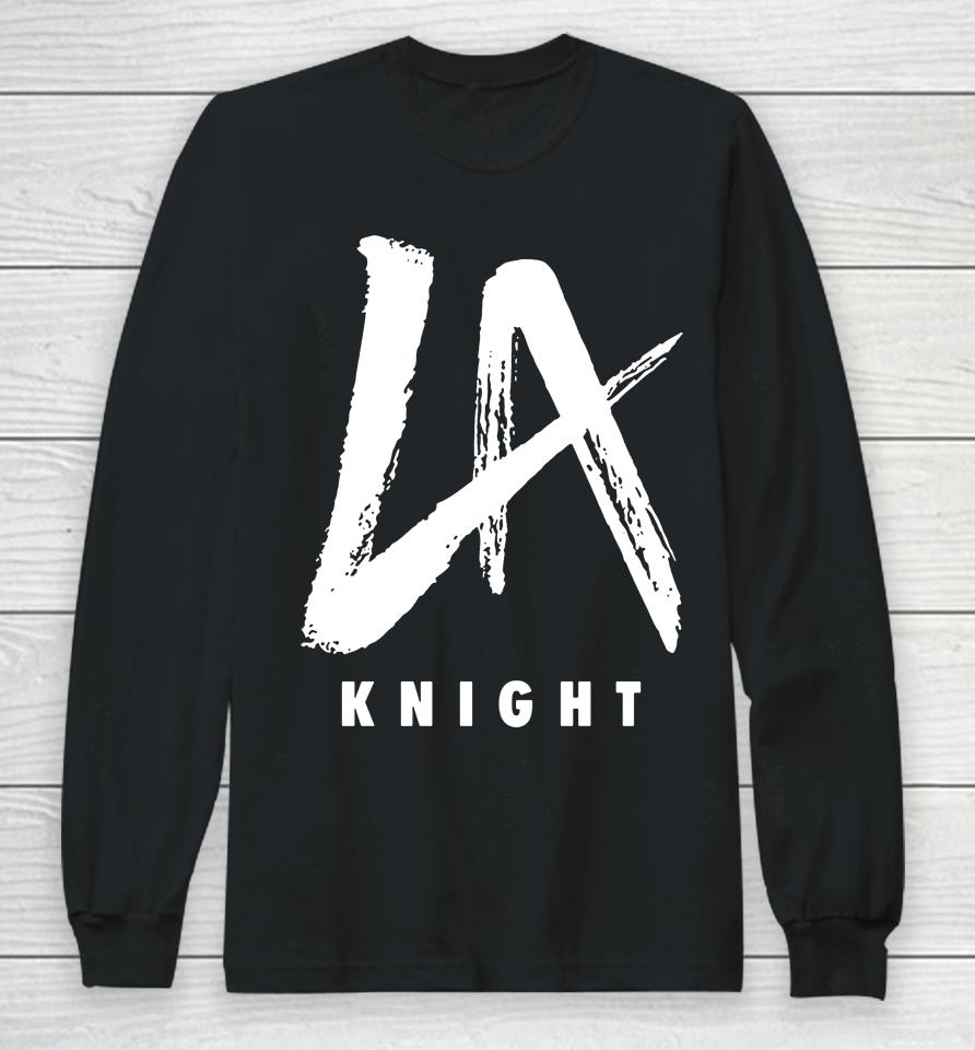 Wwe Men's Fanatics Branded Red La Knight Logo Long Sleeve T-Shirt