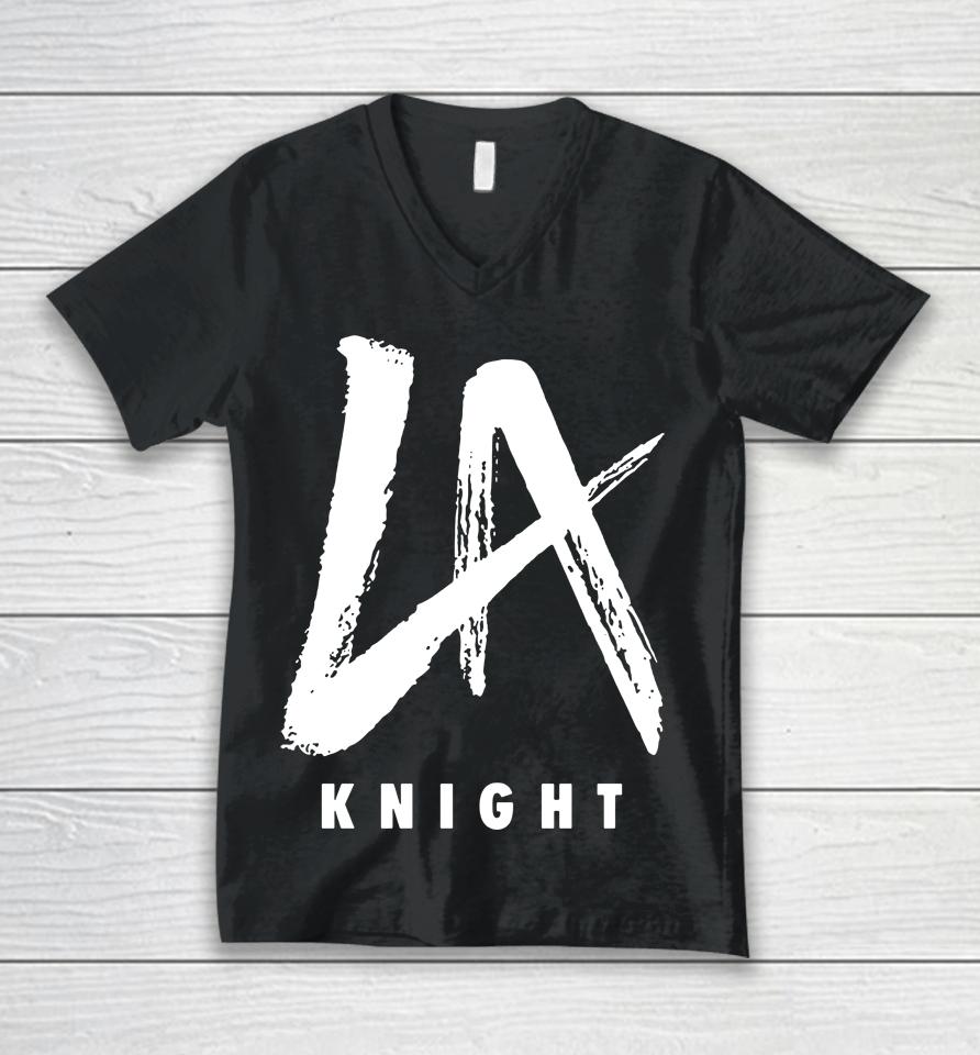 Wwe Men's Fanatics Branded Red La Knight Logo Unisex V-Neck T-Shirt