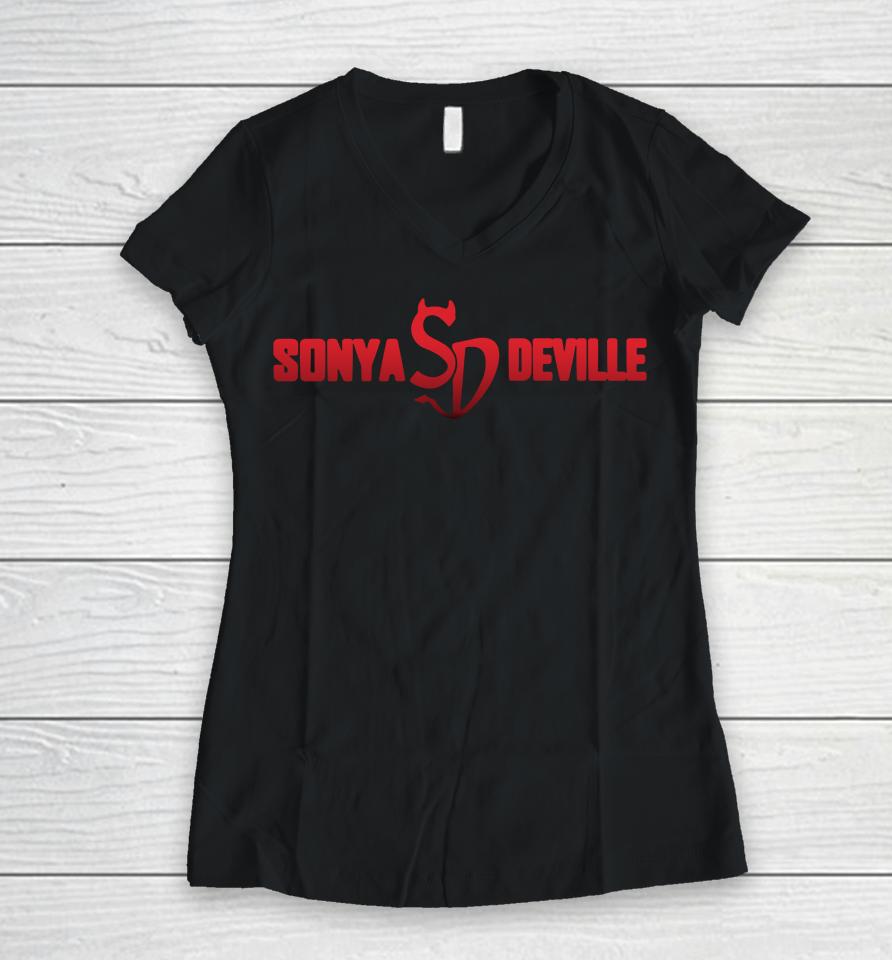 Wwe Shop Sonya Deville Big Deville Energy Women V-Neck T-Shirt