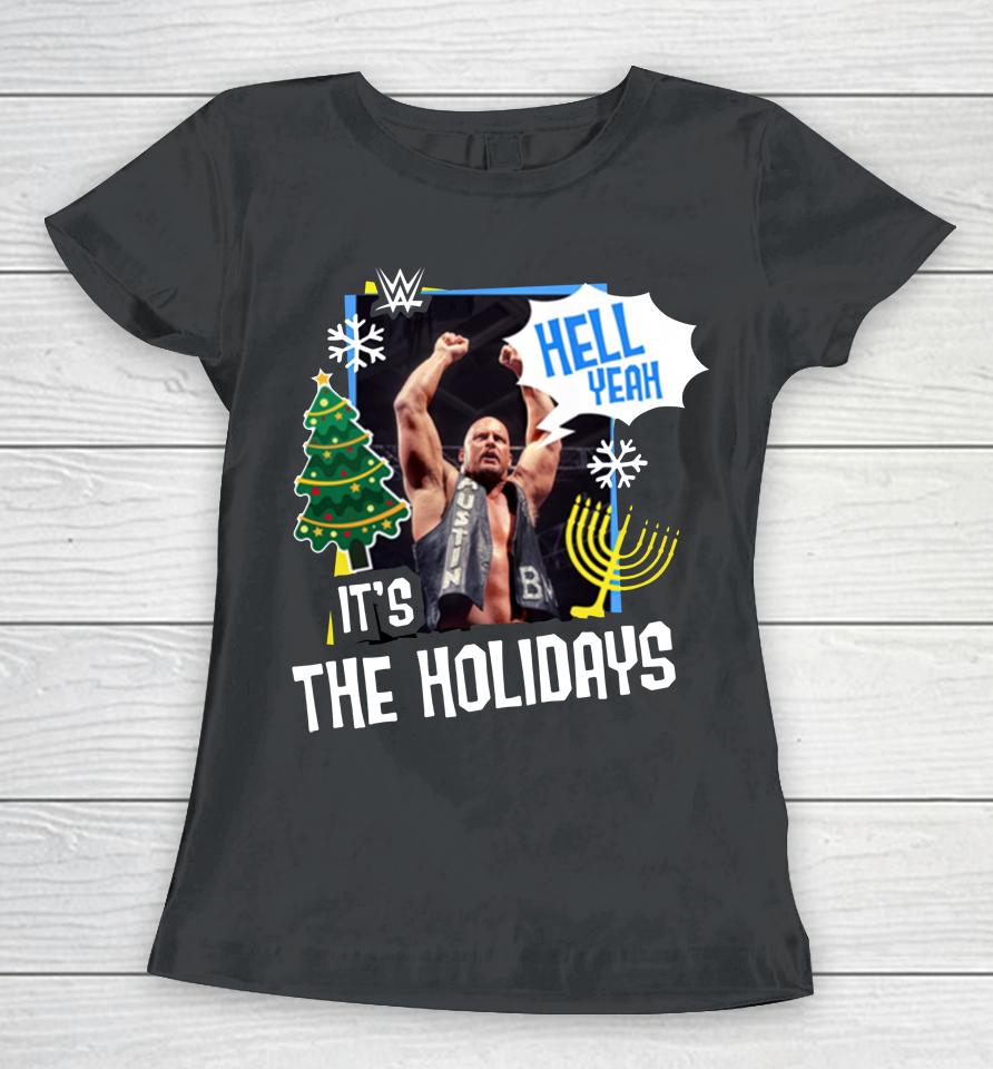 Wwe Shop Stone Cold Steve Austin Hell Yeah It's The Holidays Women T-Shirt