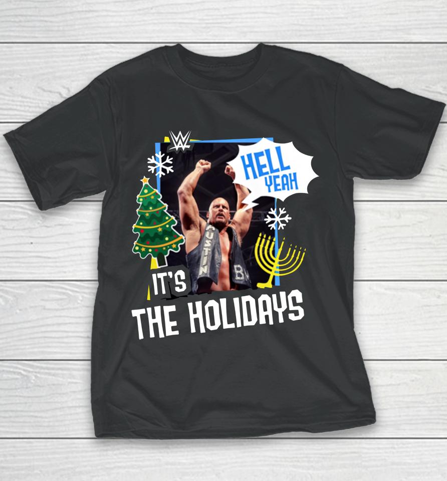 Wwe Shop Stone Cold Steve Austin Hell Yeah It's The Holidays Youth T-Shirt