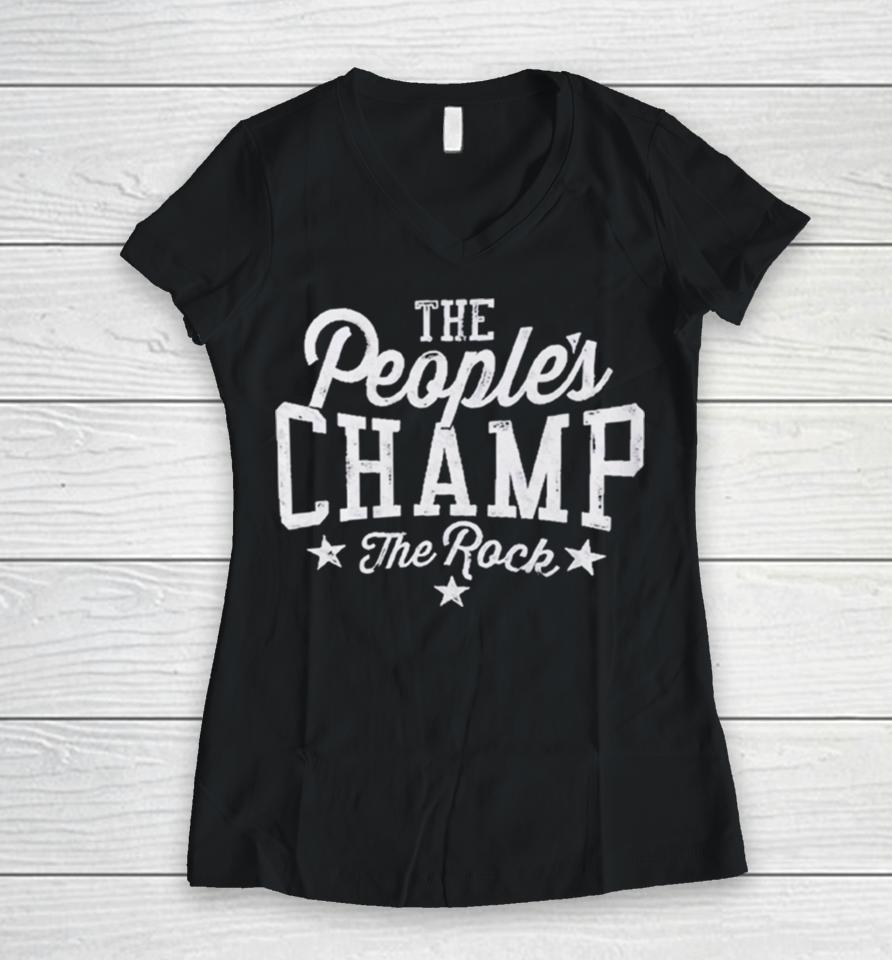 Wwe The Rock The People’s Champ Women V-Neck T-Shirt