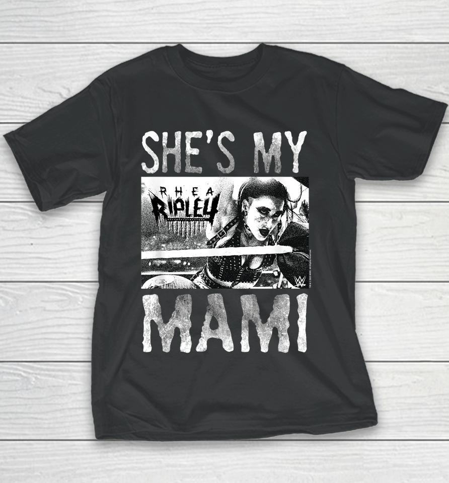 Wwe Wrestlemania Rhea Ripley She's My Mami Youth T-Shirt