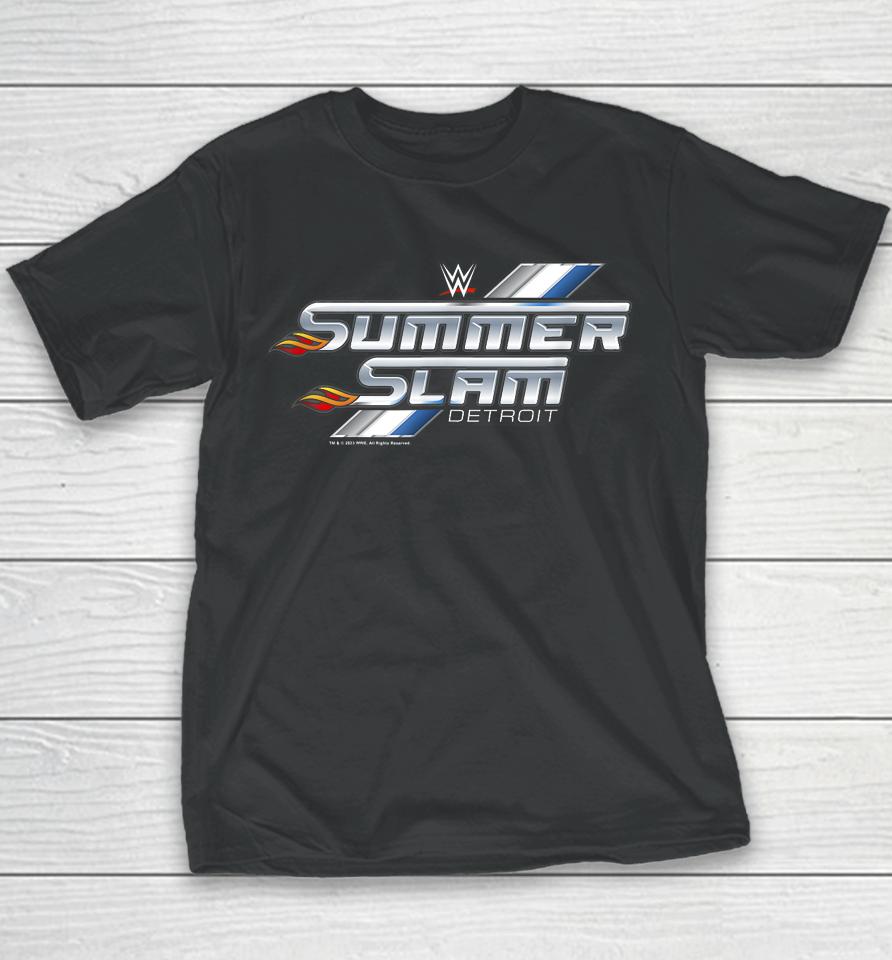 Wwe Wrestlemania Summer Slam 2023 Detroit Logo Youth T-Shirt