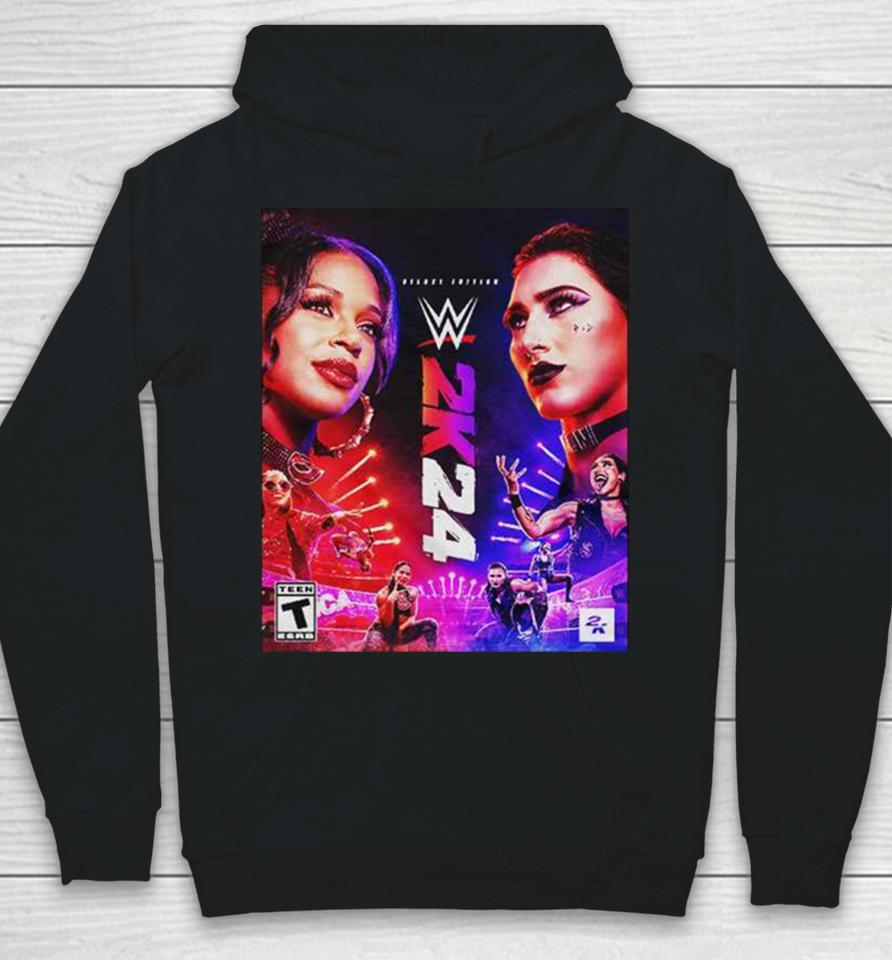 Wwe2K24 Deluxe Edition Two Groundbreaking Superstars One Historic Cover Rhea Ripley And Bianca Belair Hoodie