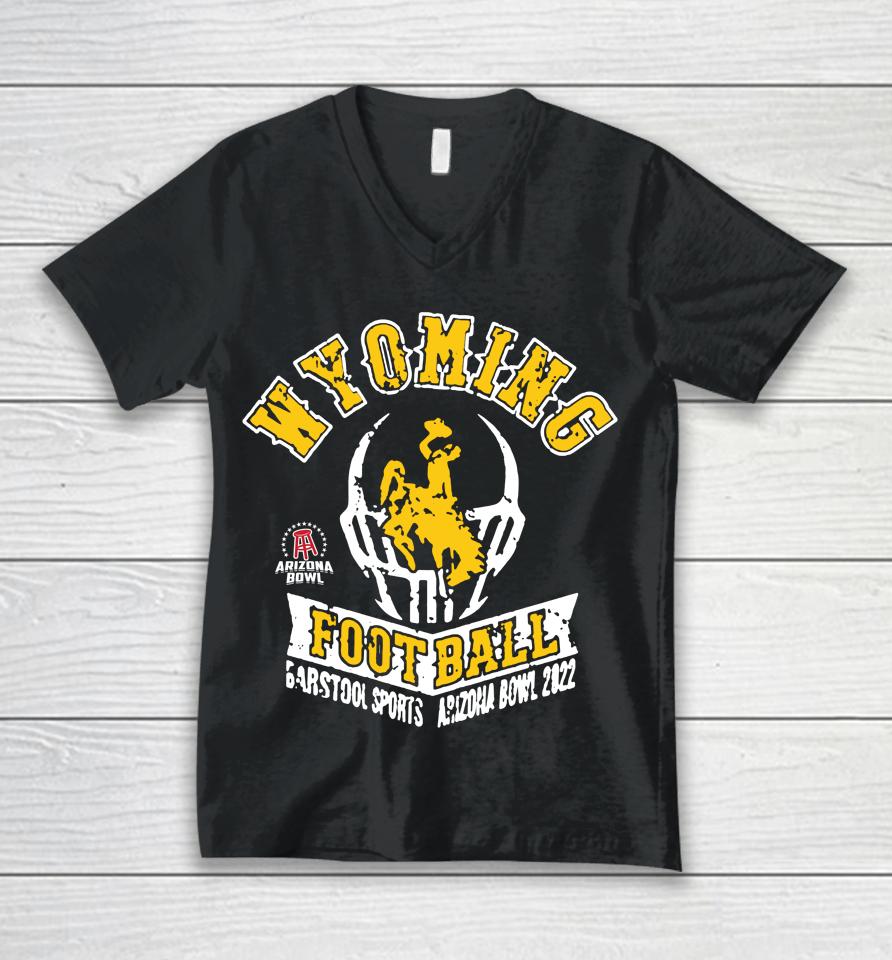 Wyoming Cowboys 2022 Arizona Bowl Barstool Sports Unisex V-Neck T-Shirt