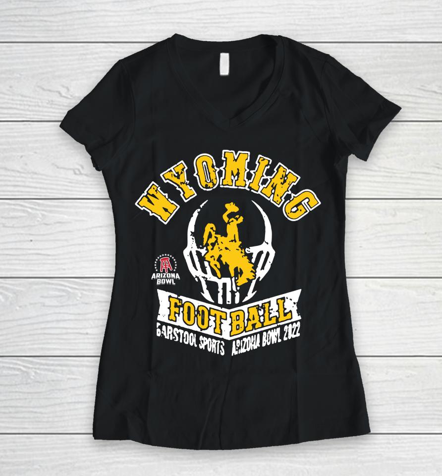 Wyoming Cowboys 2022 Arizona Bowl Barstool Sports Women V-Neck T-Shirt