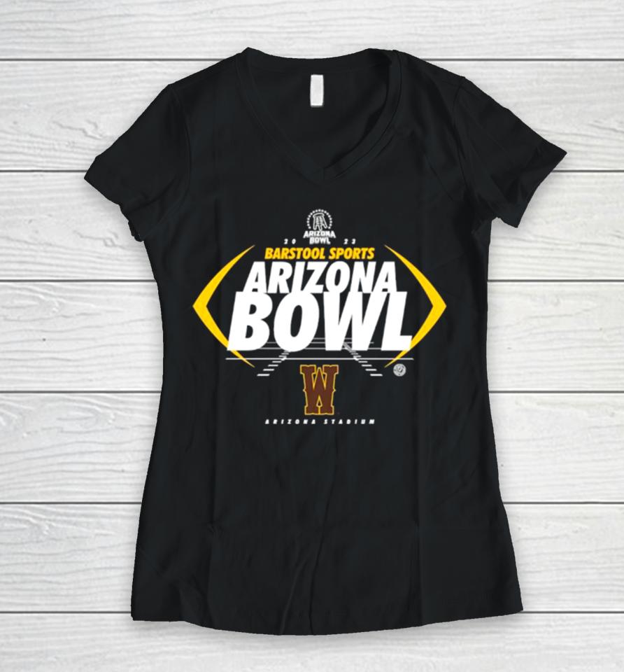 Wyoming Cowboys 2023 Barstool Sports Arizona Bowl Women V-Neck T-Shirt