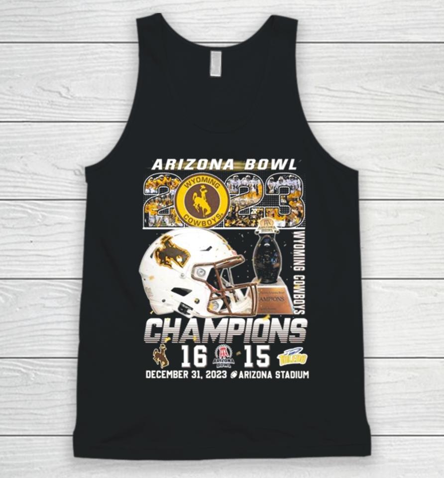 Wyoming Cowboys Arizona Bowl 2023 Champions December 31 2023 Arizona Stadium Unisex Tank Top
