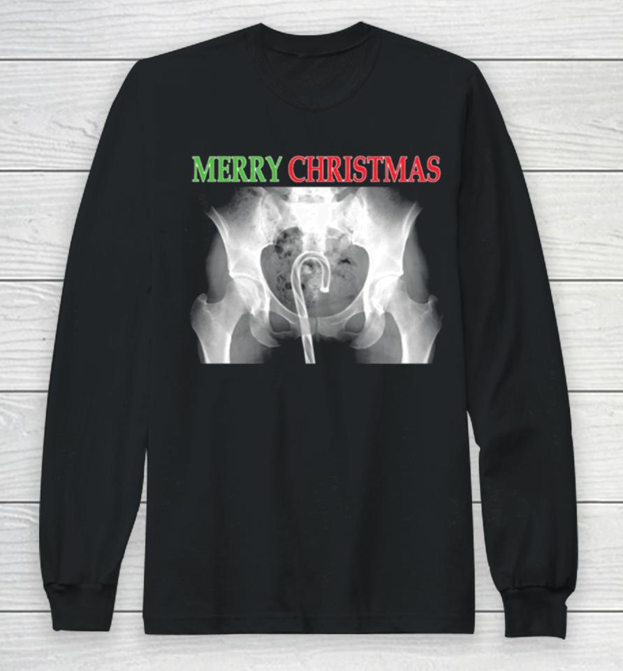 X Ray Merry Christmas Candy Cane Long Sleeve T-Shirt