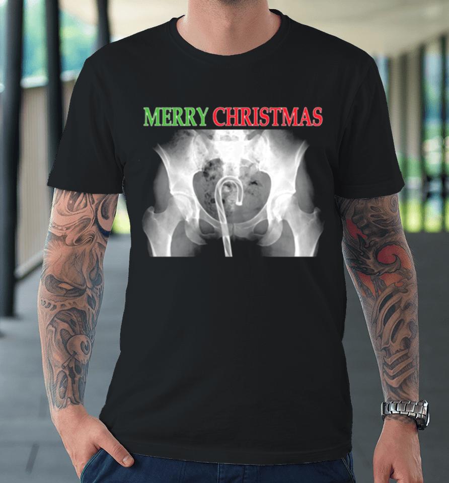 X Ray Merry Christmas Candy Cane Premium T-Shirt