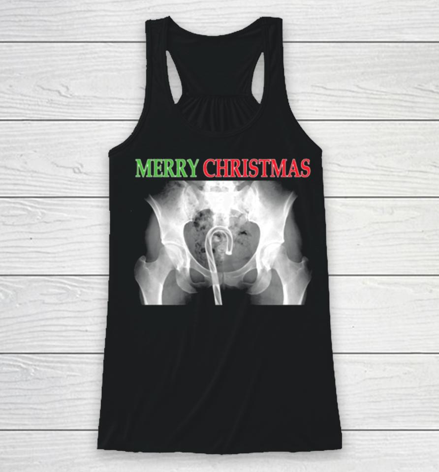 X Ray Merry Christmas Candy Cane Racerback Tank