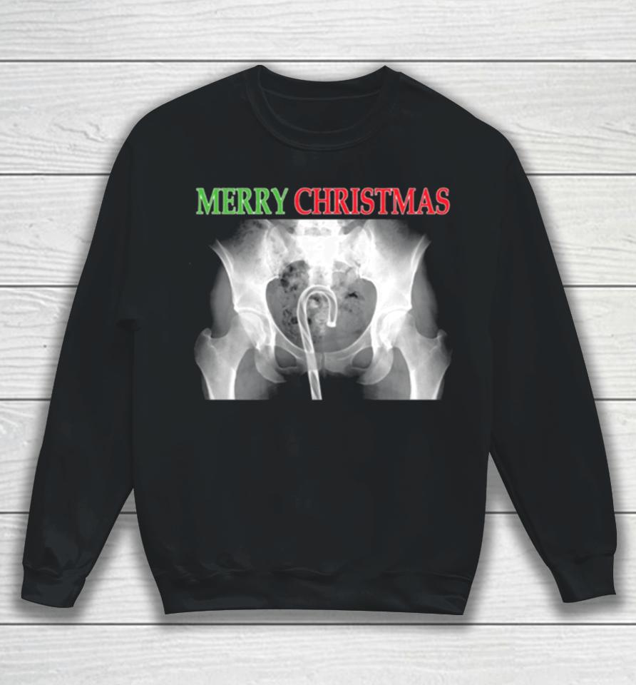 X Ray Merry Christmas Candy Cane Sweatshirt